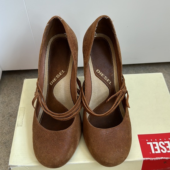 Vintage diesel shoes size 7 brown leather - Picture 2 of 3